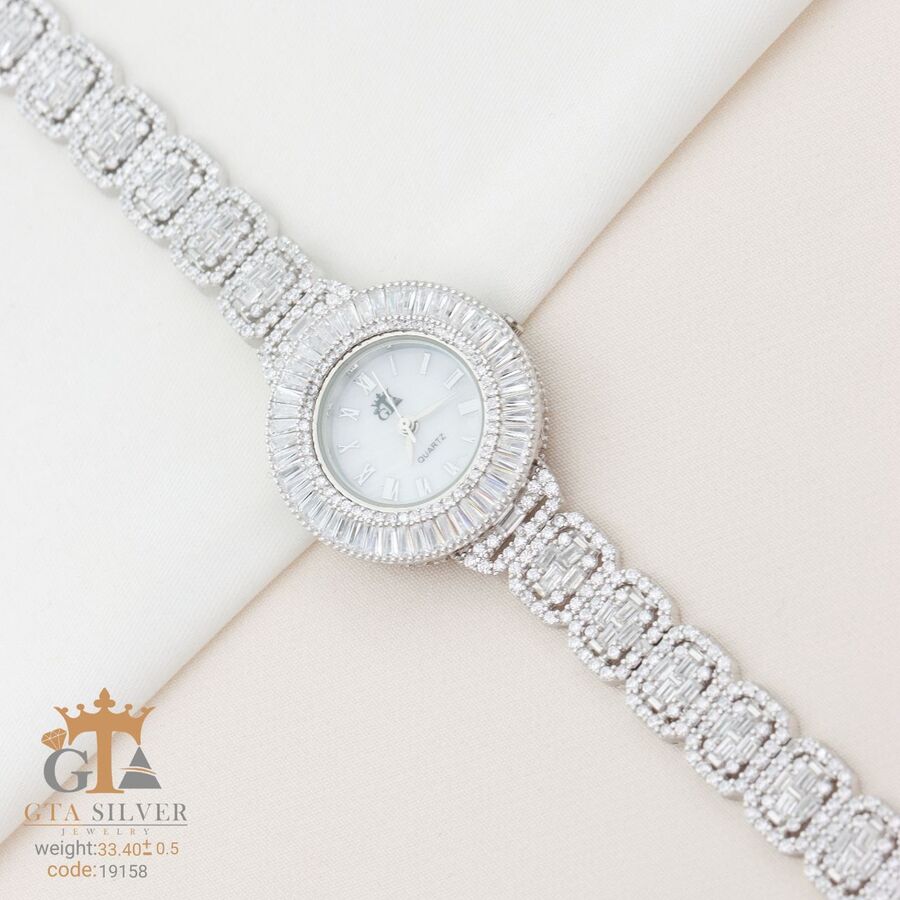 de8f604e-9d4d-49ee-8db5-b7bfb453b6de.jpg ساعت نقره GTA طرح امرالدکات کد 19158 - Image 1