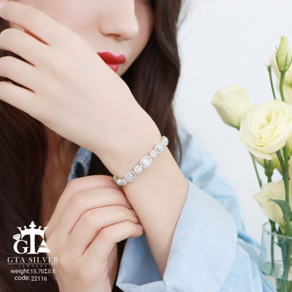 دستبند نقره میکرو کد 22116 - Image 2