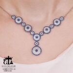 سرویس نقره میکرو زنجیری طرح چشم نظر کد 12185 - Image 3
