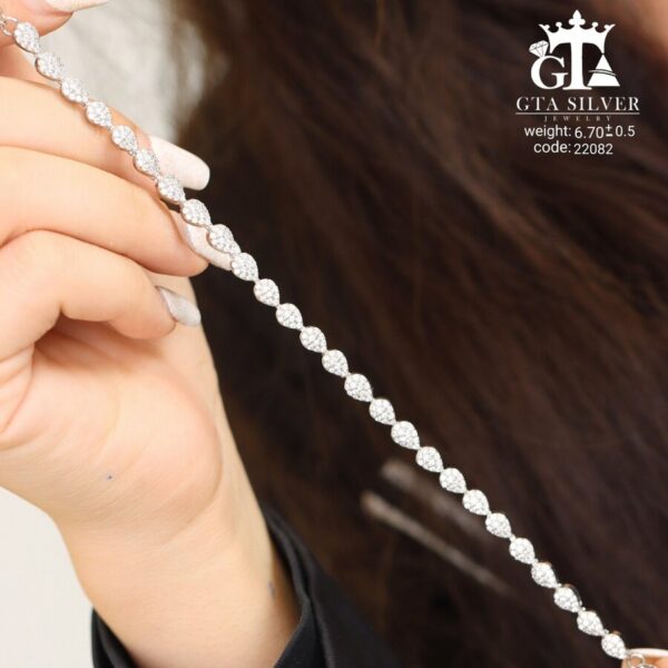 دستبند نقره میکرو کد 22082 - Image 3