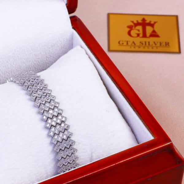 دستبند نقره میکرو طرح پرنس کد 22018 - Image 2