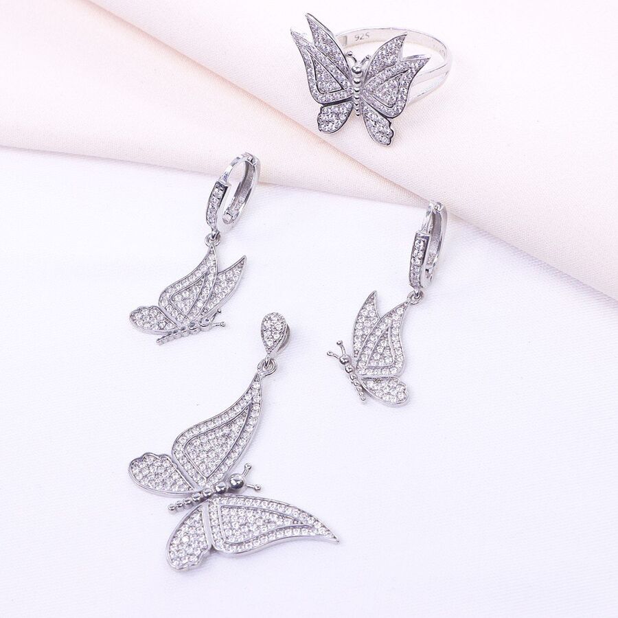 e26d09de-0755-4ba1-a2a8-139b820d995e.jpg نیم ست نقره میکرو طرح پروانه کد 16133 - Image 1