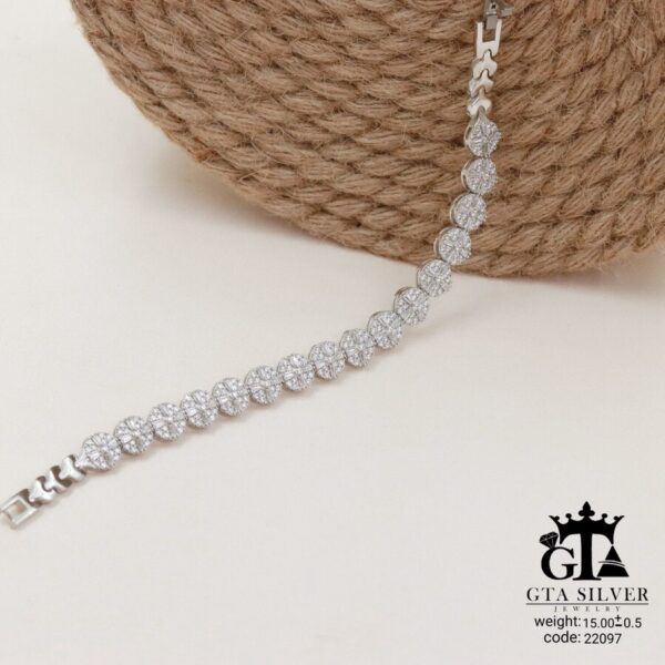 دستبند نقره میکرو کد 22097 - Image 3