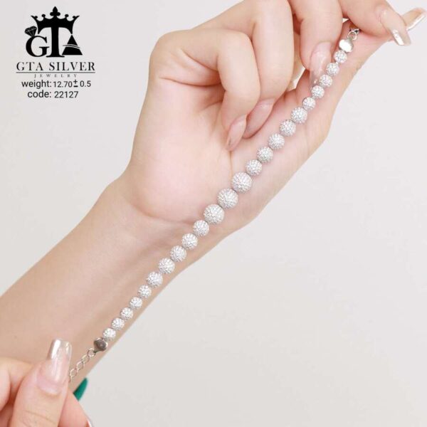 دستبند نقره میکرو کد 22127 - Image 3