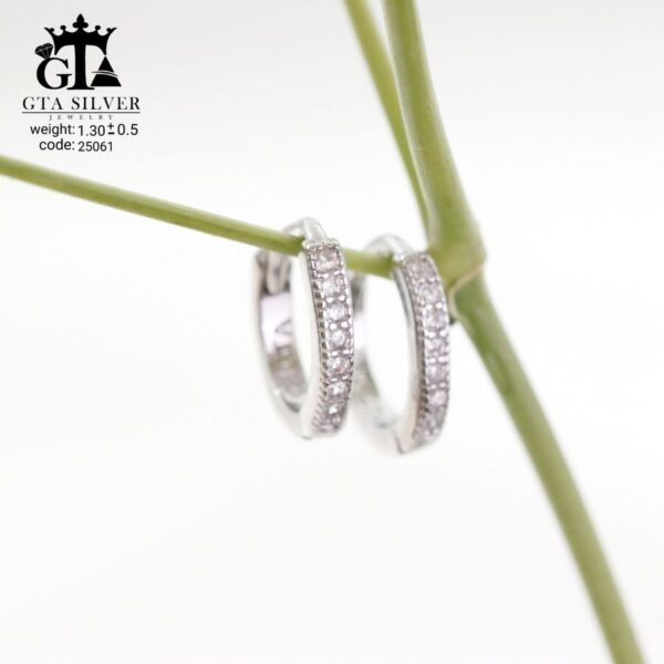 گوشواره نقره میخی میکرو کد 25061 - تصویر 3