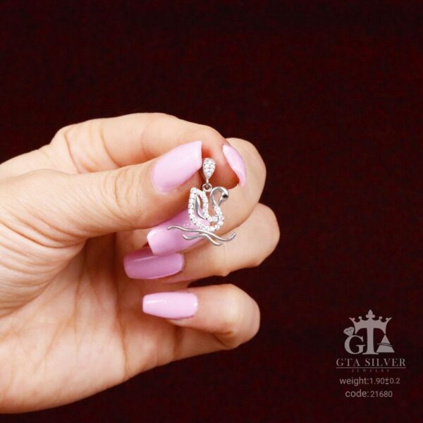 مدال نقره میکرو طرح قو کد 21680 - Image 2