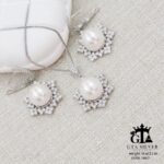 نیم ست نقره میکرو مرواریدی کد 16621 - تصویر 3