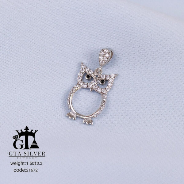 مدال نقره میکرو طرح جغد کد 21672 - Image 3