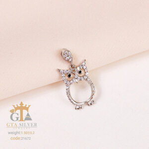 مدال نقره میکرو طرح جغد کد 21672