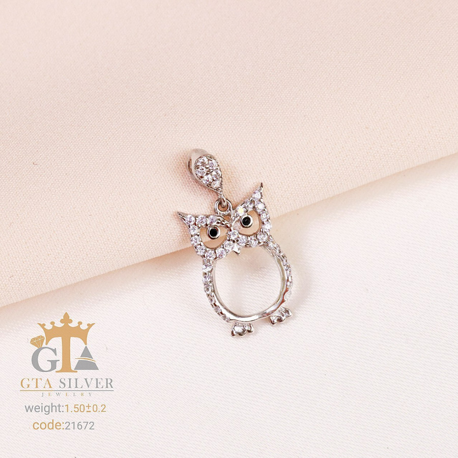 e69cf473-5de5-4654-9f6a-2e6d06084d1f.jpg مدال نقره میکرو طرح جغد کد 21672 - Image 1