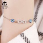 دستبند نقره میکرو طرح چشم نظر و بی‌نهایت کد 22136 - Image 3