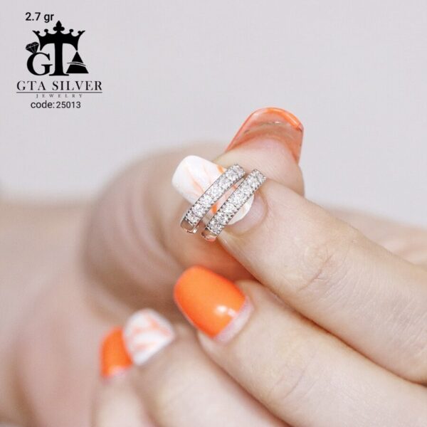 گوشواره نقره میخی میکرو کد 25013 - تصویر 4