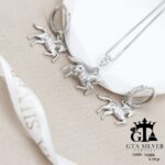 نیم ست نقره میکرو طرح اسب کد 16384 - Image 4