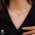 مدال نقره زنانه ماه و ستاره میکرو کد 21924 - Image 2