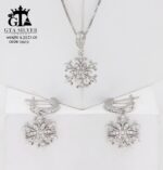 نیم ست نقره میکرو طرح برف کد 16613 - Image 3