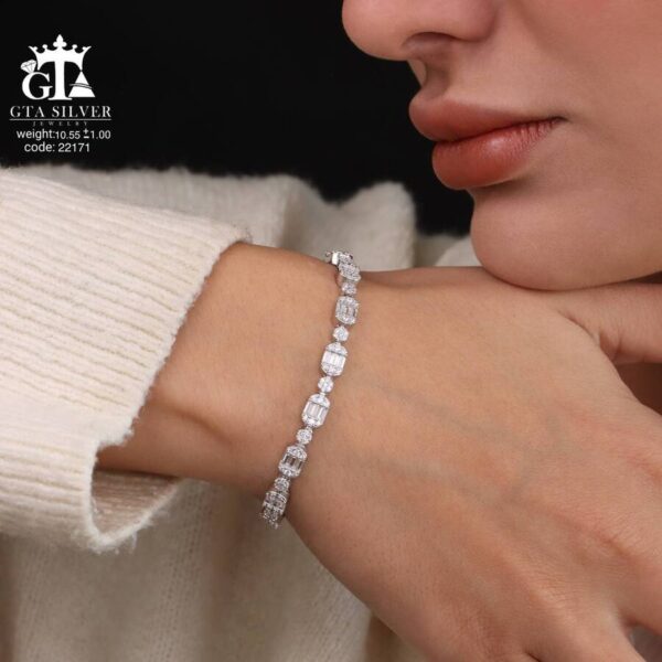 دستبند نقره کد 22171 - تصویر 2