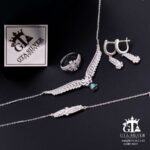 سرویس نقره نگین سبز مدل زنجیری سوپر میکرو کد 39007 - تصویر 4