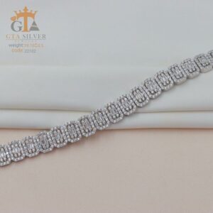 دستبند نقره میکرو طرح امرالدکات کد 22102