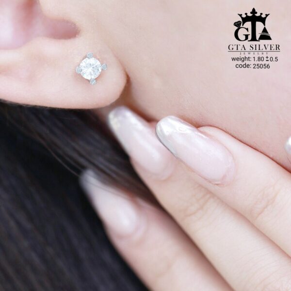 گوشواره نقره میخی میکرو کد 25056 - تصویر 2