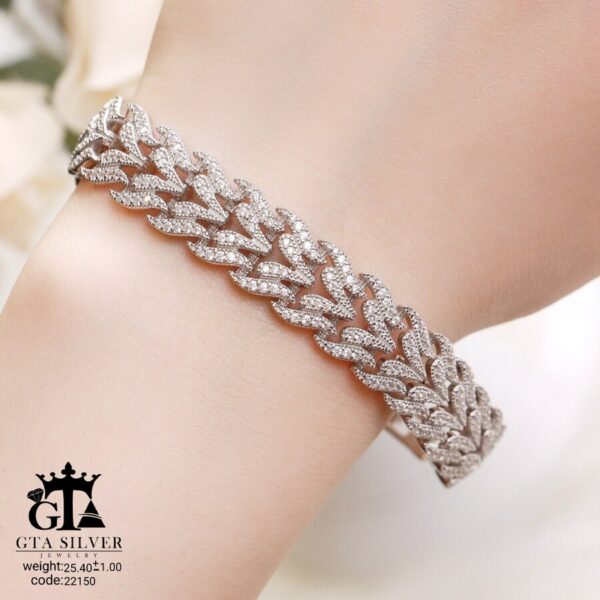 دستبند نقره میکرو کد 22150 - تصویر 2