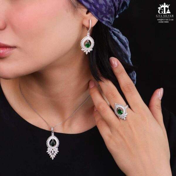 نیم ست نقره کد 16683 - Image 2