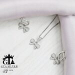 نیم ست نقره میکرو طرح پاپیون کد 16378 - Image 4