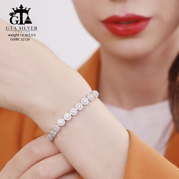 دستبند نقره میکرو کد 22129 - Image 2