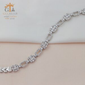 دستبند نقره میکرو طرح امرالدکات کد 22109