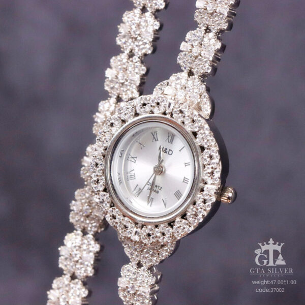 ست ساعت و دستبند نقره کد 37002 - تصویر 3