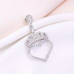 مدال نقره میکرو قلبی تاج‌دار کد 21374