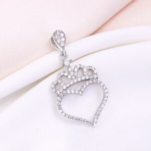 مدال نقره میکرو قلبی تاج‌دار کد 21374