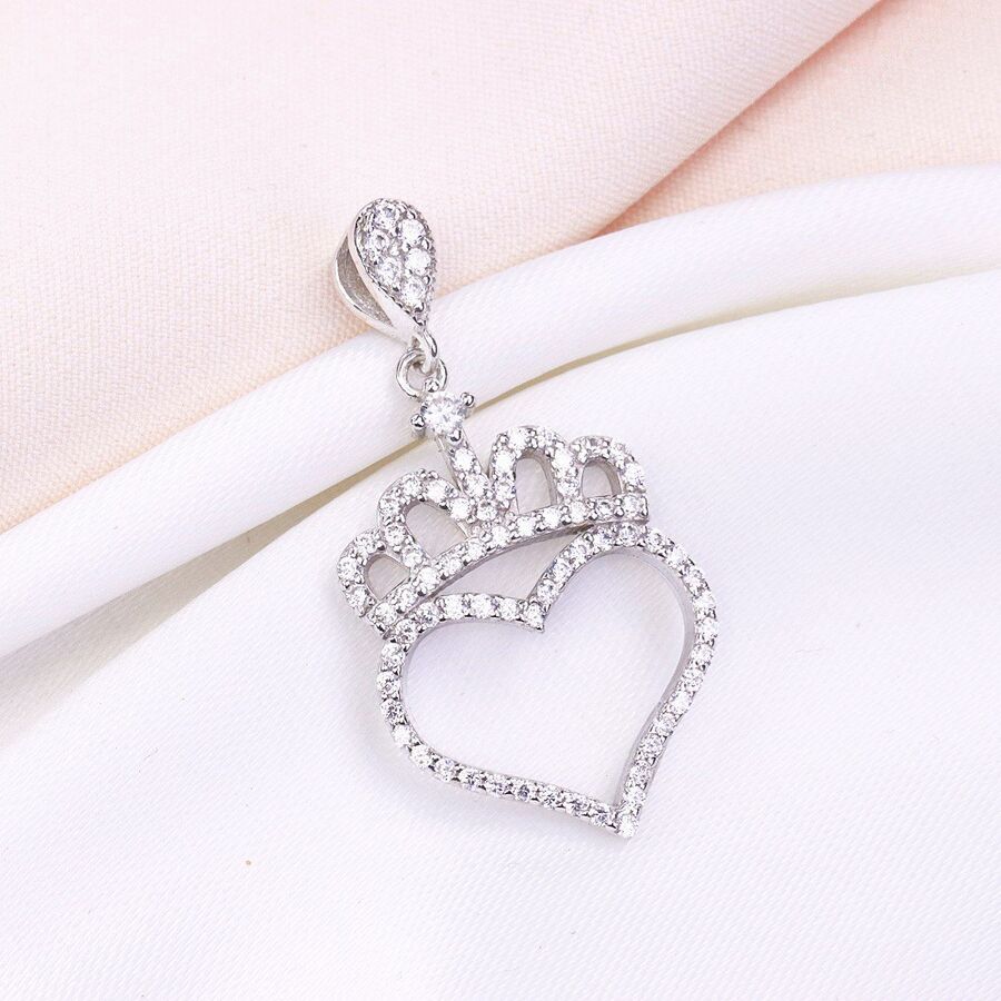 f1132c0c-4d14-4df5-a989-b1163dad79cb.jpg مدال نقره میکرو قلبی تاجدار کد 21374 - Image 1