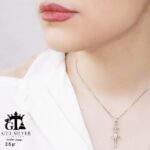 مدال نقره زنانه طرح بالرین میکرو کد 21884 - Image 2