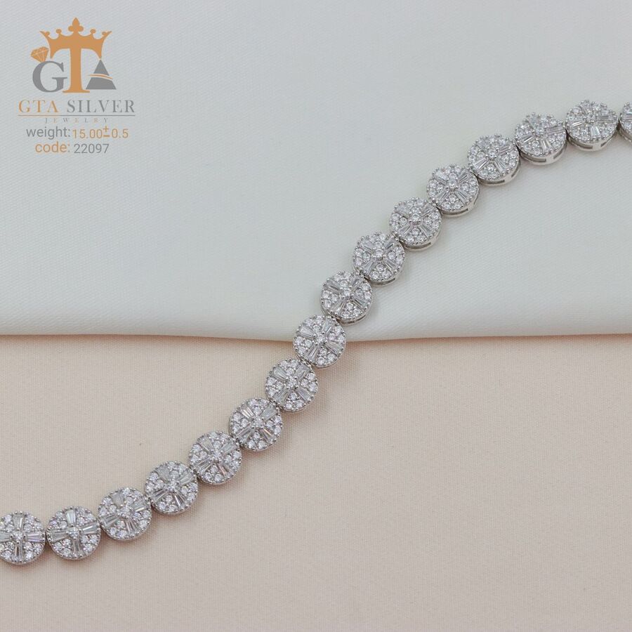 f1c4443a-67d8-48c4-a2cb-bb743b110195.jpg دستبند نقره میکرو کد 22097 - Image 1