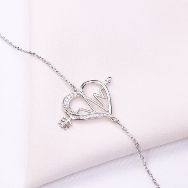 دستبند نقره میکرو طرح ضربان کد 22031 - Image 2