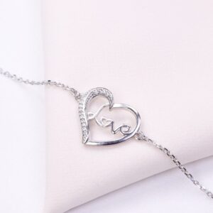 دستبند نقره میکرو قلبی کد 22037