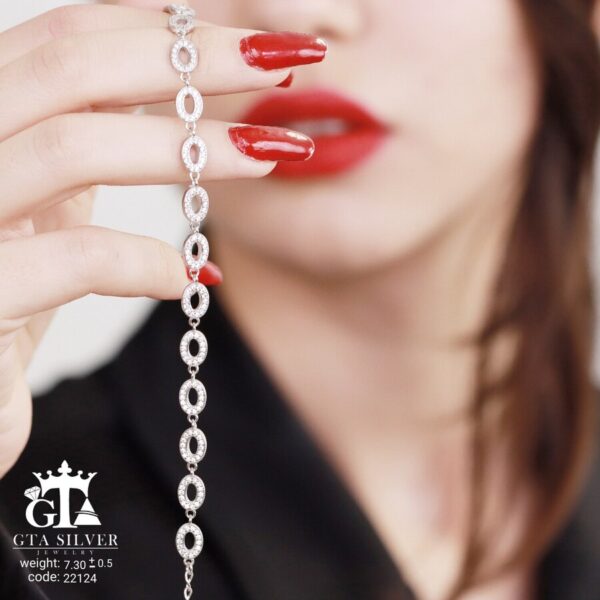 دستبند نقره میکرو کد 22124 - Image 2