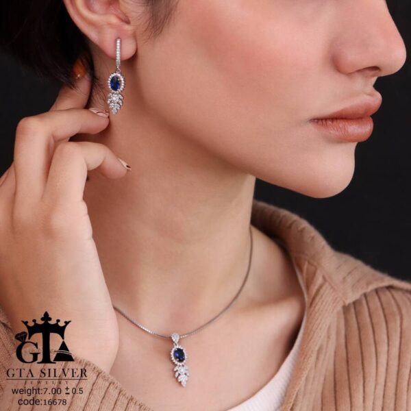 نیم ست نقره کد 16678 - Image 2