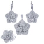 نیم ست نقره میکرو طرح فلاور کد 16135 - Image 3