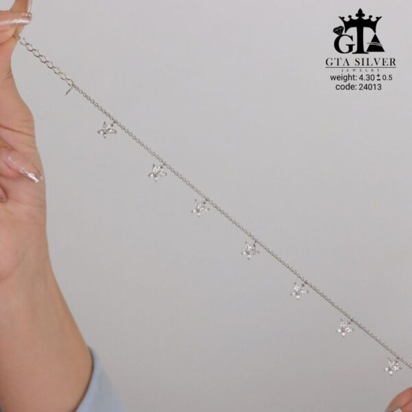 پابند نقره سوپرمیکرو طرح پروانه کد 25013 - تصویر 3