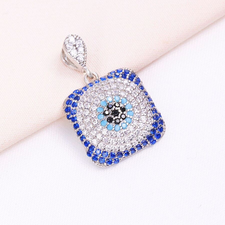 f4de3916-b1c0-41ae-b458-dd77871ab1dc.jpg مدال نقره میکرو رنگی چشم نظر کد 21380 - Image 1