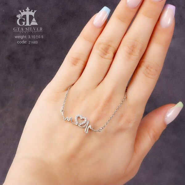 مدال نقره میکرو طرح ضربان قلب کد 21683 - تصویر 2