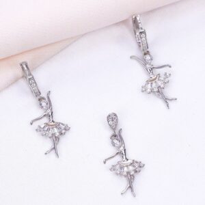 نیم ست نقره میکرو طرح بالرین کد 16280