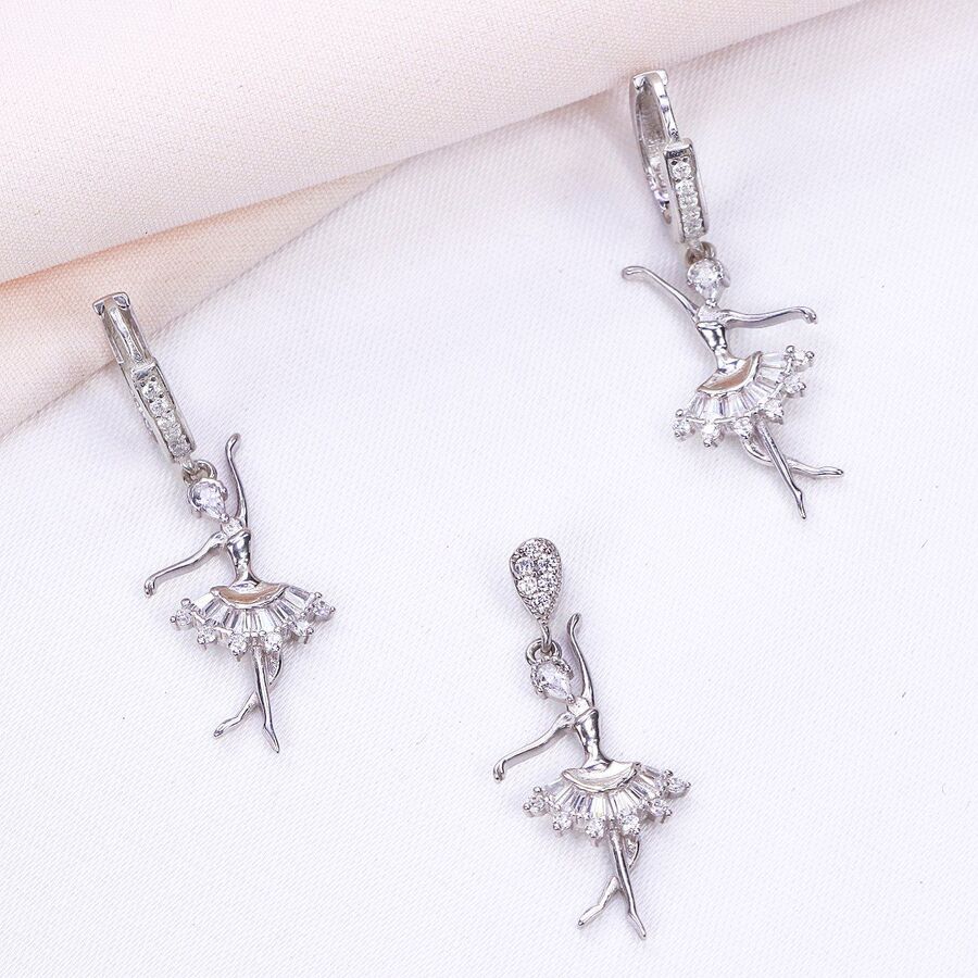 f54c2623-b115-4ef3-9a25-28b91f3baf2e.jpg نیم ست نقره میکرو طرح بالرین کد 16280 - Image 1