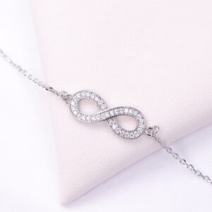 دستبند نقره میکرو بی‌نهایت کد 22051