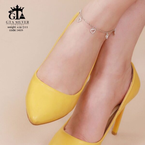 پابند نقره سوپرمیکرو قلبی کد 25029 - تصویر 2