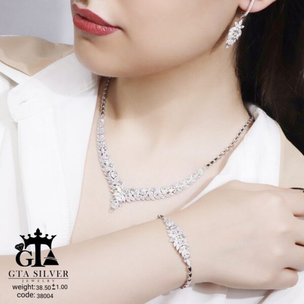 سرویس نقره عروس مشابه طلا سوپر میکرو کد 38004 - Image 2