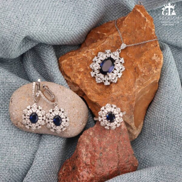 نیم ست نقره کد 16685 - Image 3