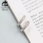 گوشواره نقره میخی میکرو کد 25035 - تصویر 3