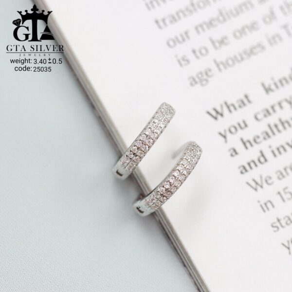 گوشواره نقره میخی میکرو کد 25035 - تصویر 3